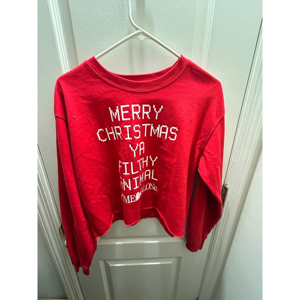 Home Alone Christmas Cropped Sweatshirt XL Merry Christmas Ya Filthy Animal